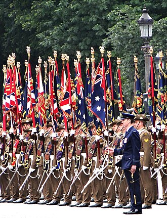 Australian troops as guests of honor at the French National Day parade on July 14, 2016