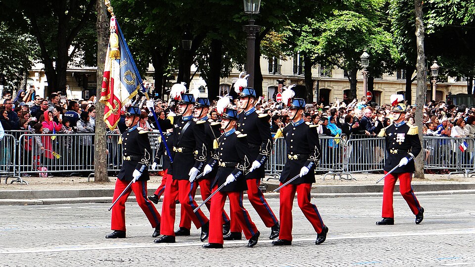 Saint-Cyr Special Military School parading on July 14, 2016 in Paris